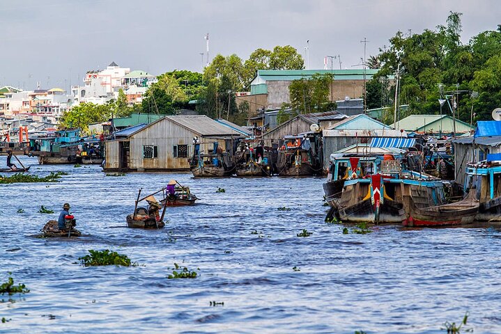 Enjoy a boat ride through floating markets and scenic countryside.