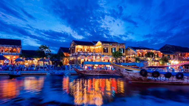 Stroll lantern-lit streets, explore markets, and enjoy Vietnamese crafts.